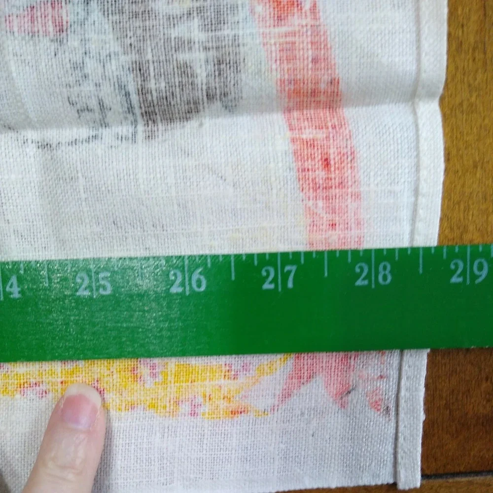 Unused 100% Pure Linen Tea Kitchen Towel Orange Yellow Red Brown General Store